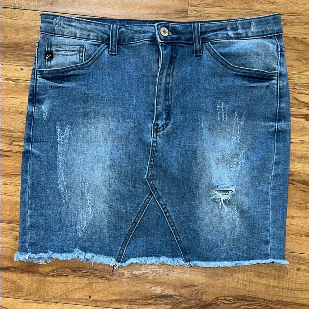 KanCan Blue Casual Knee-Length Pencil Skirt Size 9/28
